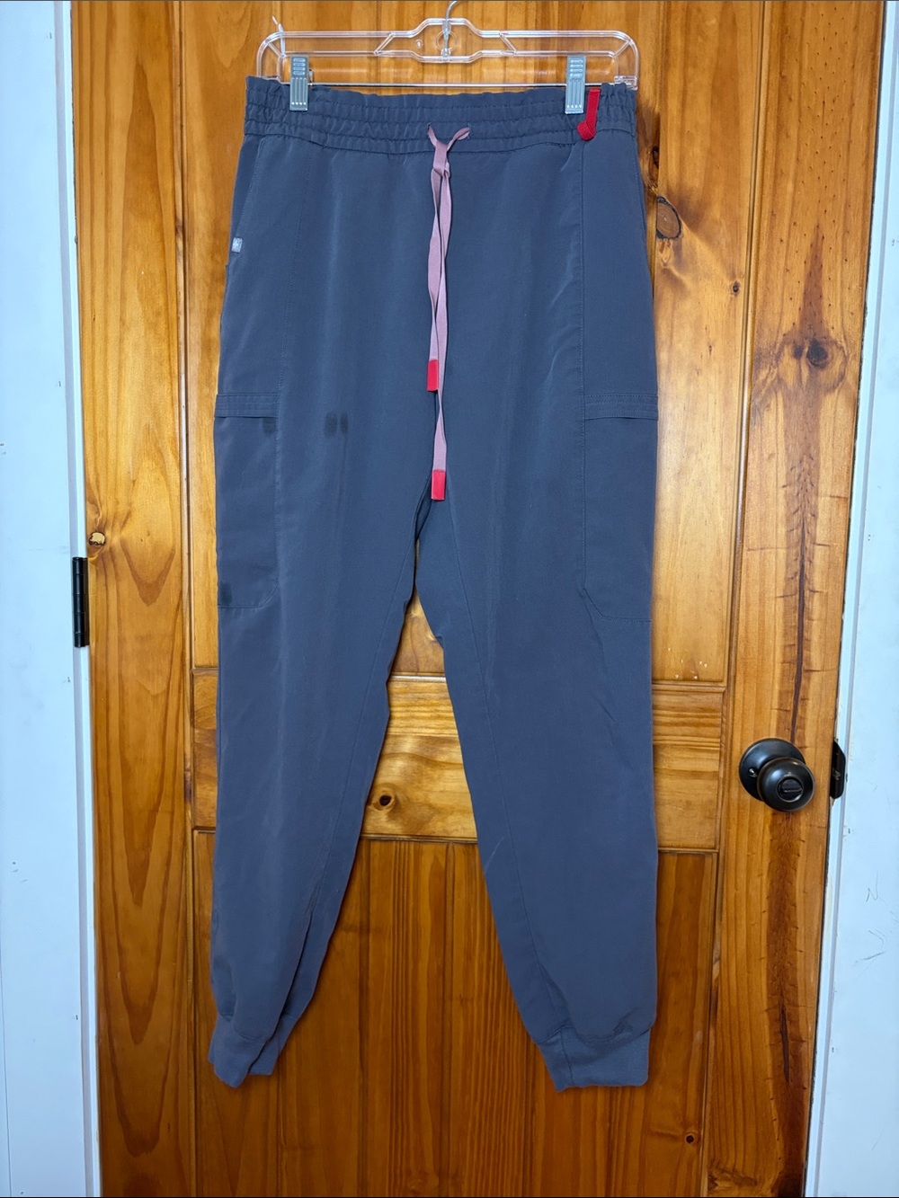 Figs Zamora Scrubs Jogger Pants Gray Pink Drawstring Technical Collection Medium